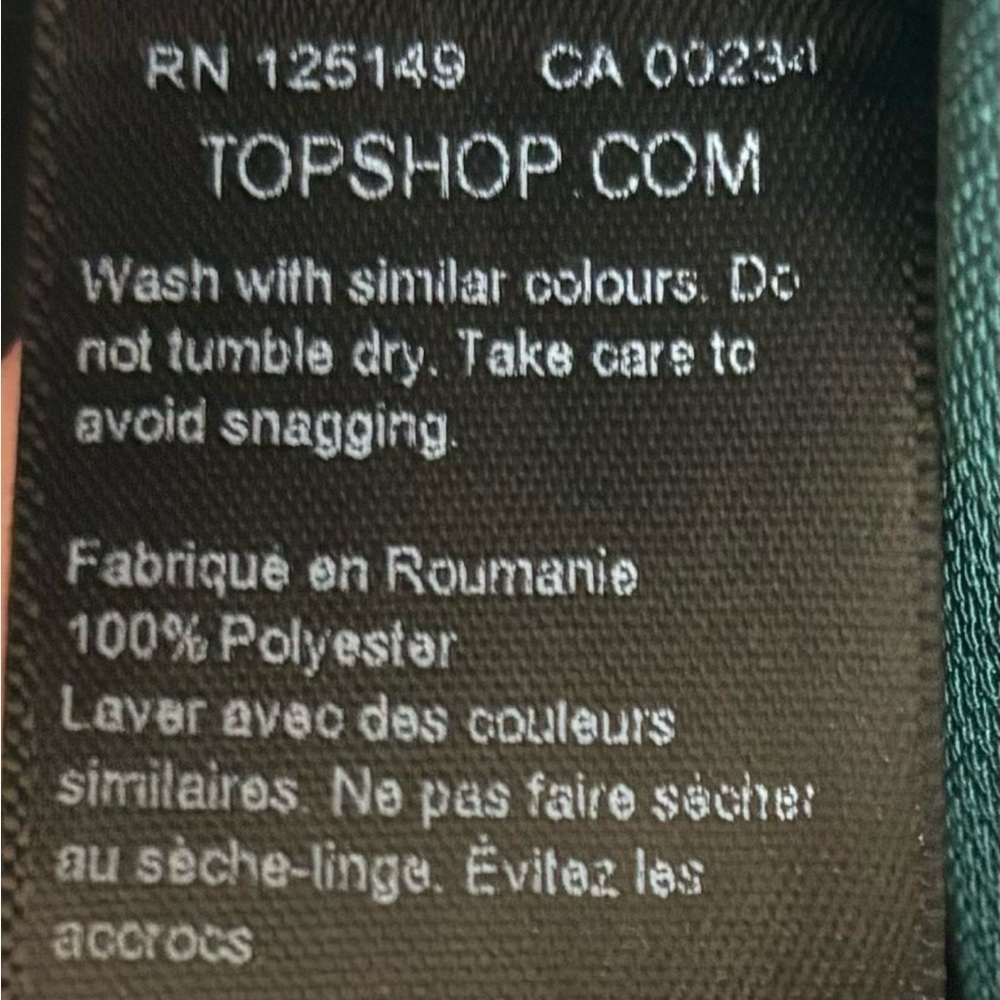 Topshop Dark Green Pleated Long Sleeve Button Up Structured Shirtdress US10 - Picture 10 of 10